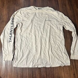 XL TALENTLESS Cream Long-Sleeve Logo Tee with Sleeve Graphic by Scott Disick